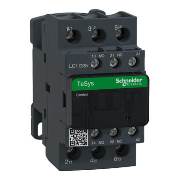 Contacteur Schneider Electric LC1D25B7 25A Bobine 24V AC 1NO+1NC - LC1 D25B7 24V 1O+1F