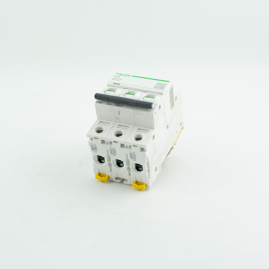 Disjoncteur Schneider Electric Acti9 iC60N 3P 20A Courbe C A9F77320 - A9F77320 C60N C